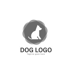 Dog logo vector design. modern dog logo template isolated on white background