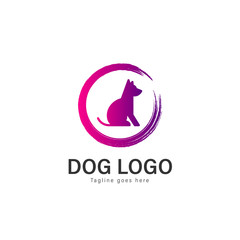 Dog logo vector design. modern dog logo template isolated on white background