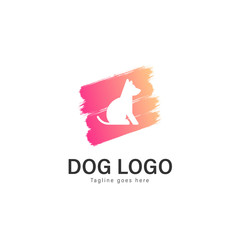 Dog logo vector design. modern dog logo template isolated on white background
