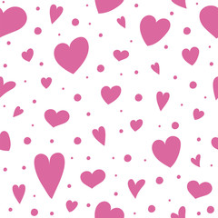 Background with cute hand drawn hearts. Valentine's Day, Mother's Day and Women's Day. Vector