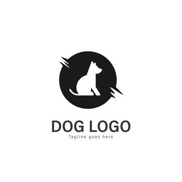 Dog logo vector design. modern dog logo template isolated on white background