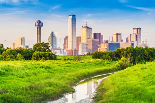 View of Downtown Dallas, located in Dallas, Texas, USA.