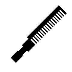 hair comb black and white simple illustration
