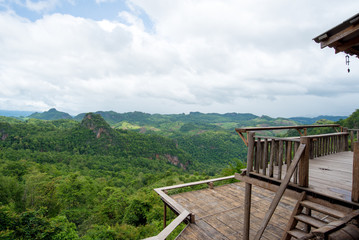 Obraz premium The Nature City Of North (hanging leg noodle restaurant)Mae Hong Son, Thailand.