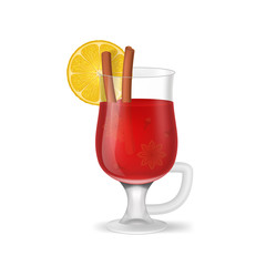 Realistic 3d Detailed Mulled Red Wine. Vector