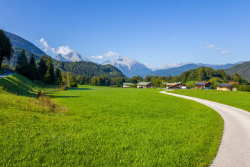 Fototapeta na wymiar Beautiful view on the road and village in Austria