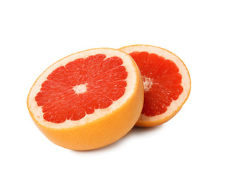 Naklejka na ściany i meble Ripe grapefruit on white background. Fresh fruit