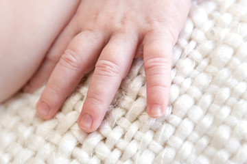 Closeup of isolated infant hand