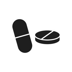 Pills icon. Flat design. Vector.