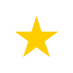 Yellow star icon. Vector illustration. 