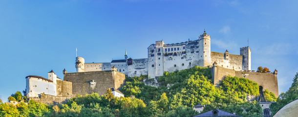 Beautiful view of Salzburg Hohensalzburg fortress, Salzburg, Salzburger Land, Austria