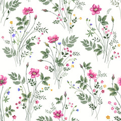 seamless floral pattern with roses 1 - 255801960