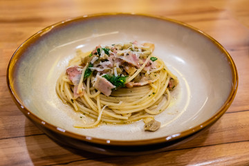 spicy becon spaghetti