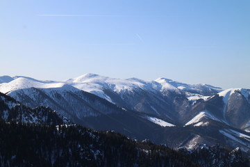 Fototapeta premium View from the top of Malý Rozsutec 1 343 m in Malá Fatra mountains, Slovakia