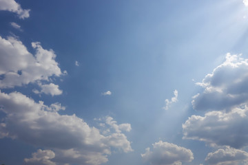 Light and clouds in the sky