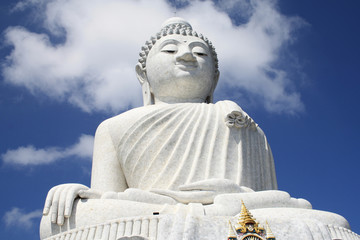 February 13, 2019. Phuket, Thailand. White statue of Big Buddha in Phuket.