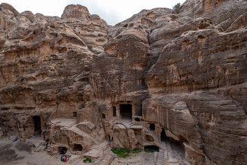 Obraz premium Stone carved temples in Little Petra in Jordan