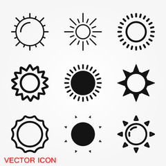Fototapeta premium Sun Icon vector sign symbol for design