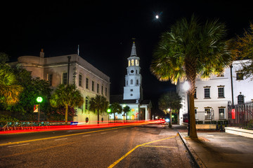 Historic Meeting Street Panorama in Charleston, South Carolina,