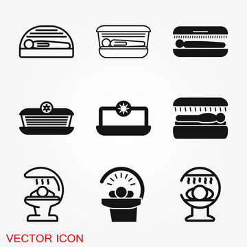 Solarium icon vector sign symbol for design