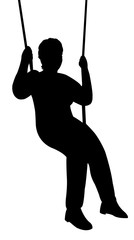 woman swinging, silhouette vector