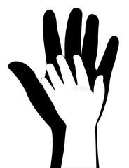 hands silhouette vector