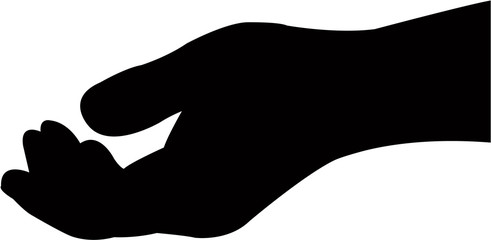 a hand ,silhouette vector