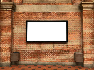 One blank billboard in the Copenhagen Central station