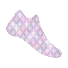 Shoe with light purple abstract pattern