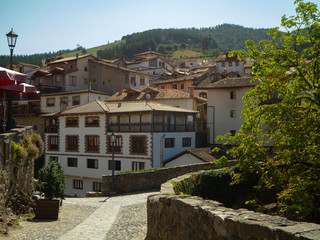 Vistas del pueblo de Potes en Asturias, verano de 2018