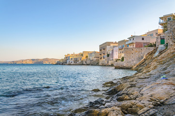 Fototapeta na wymiar View of Ermoupoli in Syros island, capital of Cyclades Greece