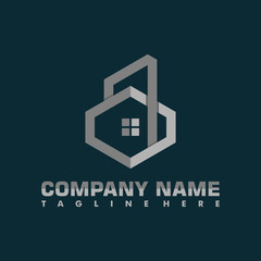 simple letter A B real estate architecture flat vector logo