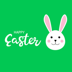 Obraz na płótnie Canvas White easter rabbit. Easter Bunny. Happy Easter Bunny Vector illustration. Cute Rabbit cartoon character