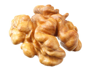 one walnut isolated on white background