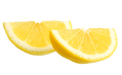 lemon with slices isolated on white background. healthy food