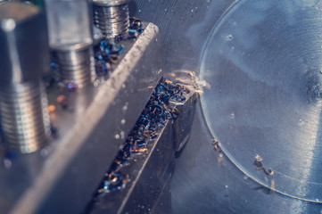 Lathe, manufacturing parts by machining metal on a milling machine.