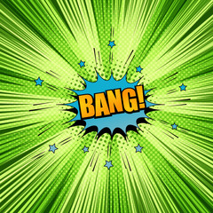 Comic book page explosive green concept