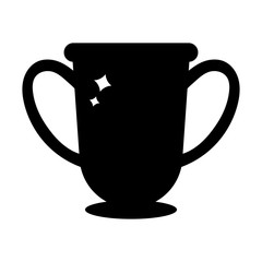 Vector Winner Trophy Cup Icon. Black Trophy Silhouette Symbol isolated on white background. Vector illustration for Your Design.