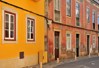 Fototapeta na wymiar Colorful houses of Lagos old town