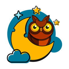 Owl Icon - Owl Isolated , Wild Bird Illustration