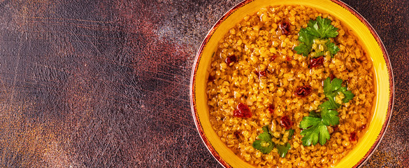 Lentil soup (Masoor Dal or Dal Tadka Curry)