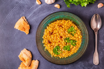 Lentil soup (Masoor Dal or Dal Tadka Curry)