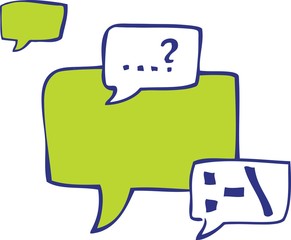 Naklejka premium Vector speech bubble colorful blue and green set