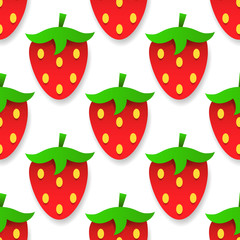 Vector Seamless Background With Strawberries For Your Products And Business.