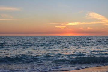 Fototapeta na wymiar Sunset over the Gulf of Mexico from Manasota Key, Florida