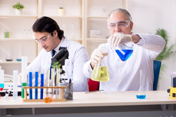 Fototapeta premium Two chemists working in the lab 