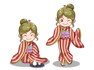 Japanese girl vector image