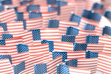 Obraz premium American flags-a symbol of independence day, the adoption Of the Declaration of Independence