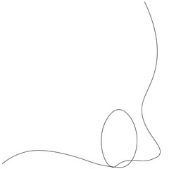 Easter background with egg one line drawing, vector illustration