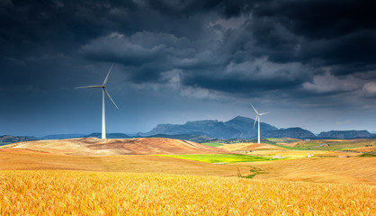 Windmill on the field